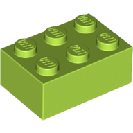 Lego kostka (kostička) 2x3, limetková (4122452, 4220631)